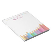 Bloc-note Crayons arc-en-ciel Appréciation de l'enseignant j (Incliné)