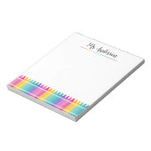 Bloc-note Crayons arc-en-ciel de néon brillant Conception pr (Tourné)