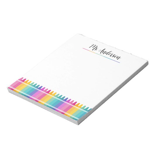 Bloc-note Crayons arc-en-ciel de néon brillant Conception pr (Tourné)