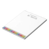 Bloc-note Crayons Arc-en-ciel Enseignante de maternelle (Tourné)