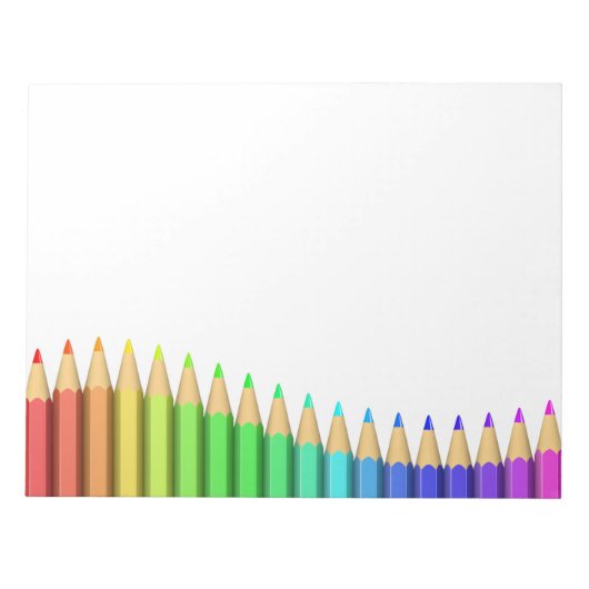 Bloc-note crayons arc-en-ciel mignons 3D (Devant)