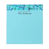 Bloc-note Crayons Bleus Cute Professeur Du Bureau de (Devant)