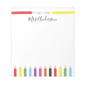 Bloc-note Crayons colorés Note de l'enseignant (Devant)