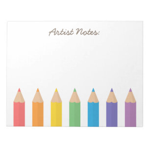 Bloc-note Crayons de coloriage arc-en-ciel colorés pour écol