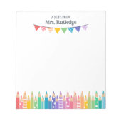Bloc-note Crayons de couleur amusants Note de l'enseignant d (Devant)