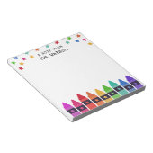 Bloc-note Crayons & Étoiles Note colorée de l'enseignant de  (Incliné)