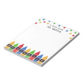 Bloc-note Crayons & Étoiles Note de l'enseignant de l'école (Tourné)