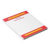 Bloc-note Crayons jaunes nom personnalisé enseignant (Incliné)