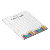 Bloc-note Crayons Nom Enseignant École (Incliné)
