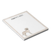 Bloc-note Cream Labrador Retriever Lab Dog Avec Nom Personna (Incliné)