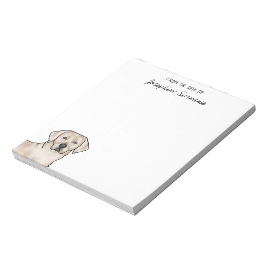Bloc-note Cream Labrador Retriever Lab Dog Avec Nom Personna (Tourné)