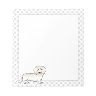 Bloc-note Cream Long Hair Dachshund Cartoon Dog & Paws