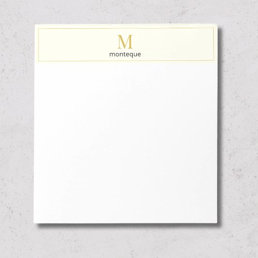 Bloc-note Cream Luxury Serif Personalized Monogram