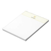 Bloc-note Cream Luxury Serif Personalized Monogram (Tourné)