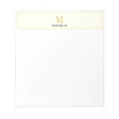 Bloc-note Cream Luxury Serif Personalized Monogram (Devant)
