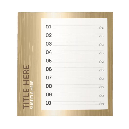 Bloc-note CREATE-YOUR-OWN Custom uploader votre or design (Devant)