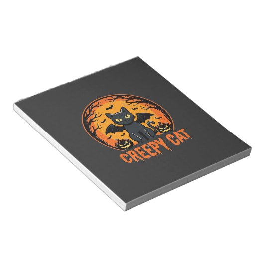 Bloc-note Création graphique de chat effrayant Halloween cha (Incliné)