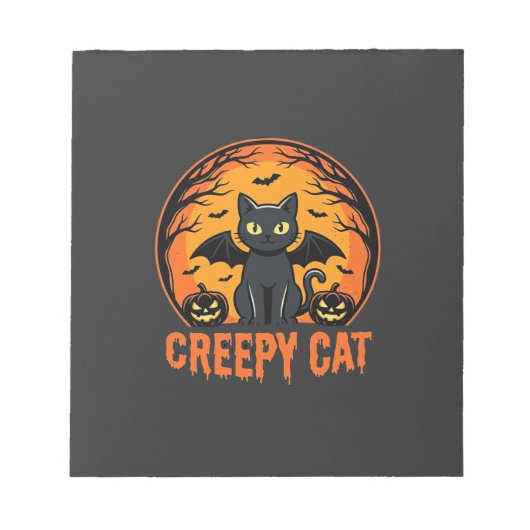 Bloc-note Création graphique de chat effrayant Halloween cha (Devant)
