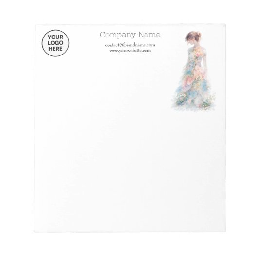 Bloc-note Créatrice de mode de couture aquarelle élégante po (Devant)