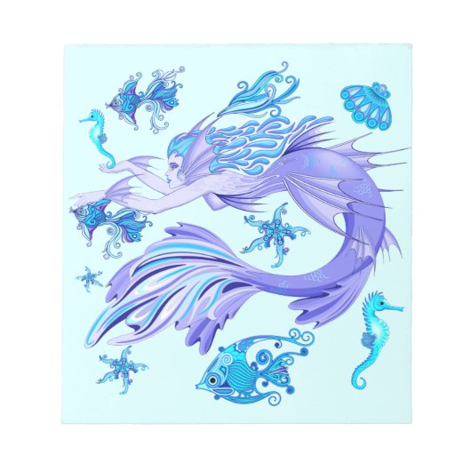 Bloc-note Créature de la fée mauve de sirène (Devant)