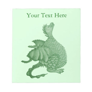 Bloc-note créature imaginaire mythique dragon vert mignon