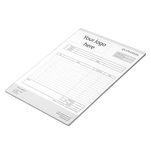 Bloc-note Créer un devis d'entreprise, une facture ou un reç (Incliné)