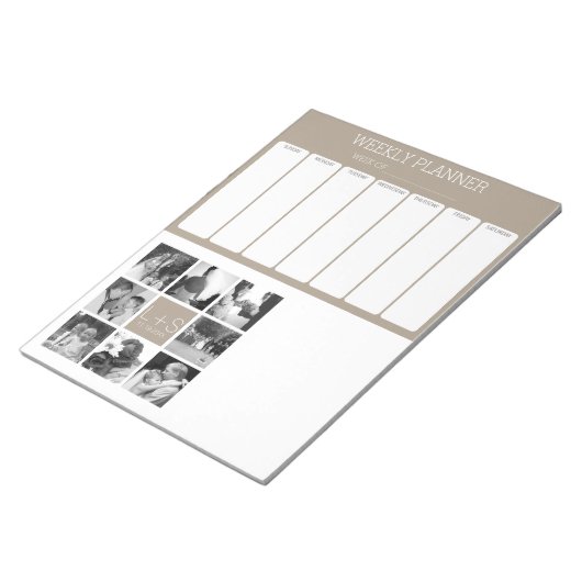 Bloc-note Créez votre propre collection photo Mariage Monogr (Incliné)