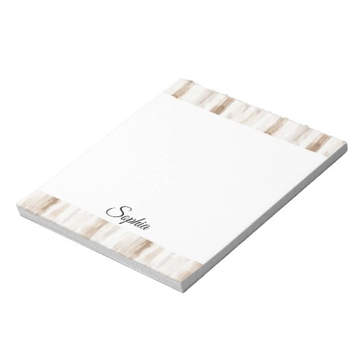 Bloc-note Crème chic rayures Brown (Tourné)