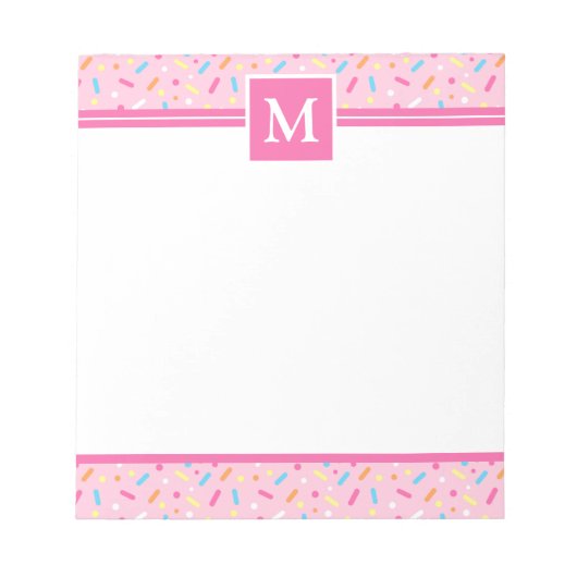 Bloc-note Crème de Donut & Paillettes Monogramme (Devant)