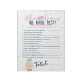 Bloc-note Crème De Glace Qui Connaît La Mariée Meilleur Pack (Tourné)