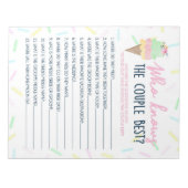 Bloc-note Crème De Glace Qui Connaît Le Couple Meilleur Pack (Devant)