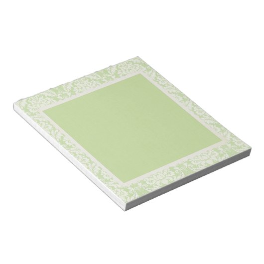 Bloc-note Crème et vert Damask Tear loin Notepads (Incliné)