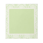 Bloc-note Crème et vert Damask Tear loin Notepads (Devant)