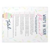 Bloc-note Crème glacée Ce qui est dans votre jeu de Fête des (Devant)