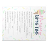 Bloc-note Crème glacée Nursery Rhyme Baby shower Pack (Devant)