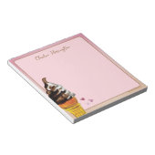 Bloc-note Crème Glacée Vanille Chocolat Aquarelle Nostalgiqu (Incliné)