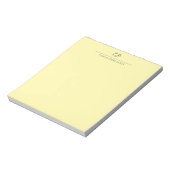 Bloc-note Crème Moderne Calligraphiée Nom Simple Monogrammé (Tourné)