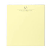 Bloc-note Crème Moderne Calligraphiée Nom Simple Monogrammé (Devant)