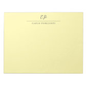 Bloc-note Crème Monogramme Moderne Calligraphié Nom Simple (Devant)