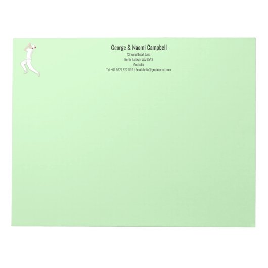 Bloc-note Cricket (Devant)