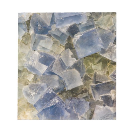 Bloc-note Cristaux fluorites bleus dans la matrice (Devant)
