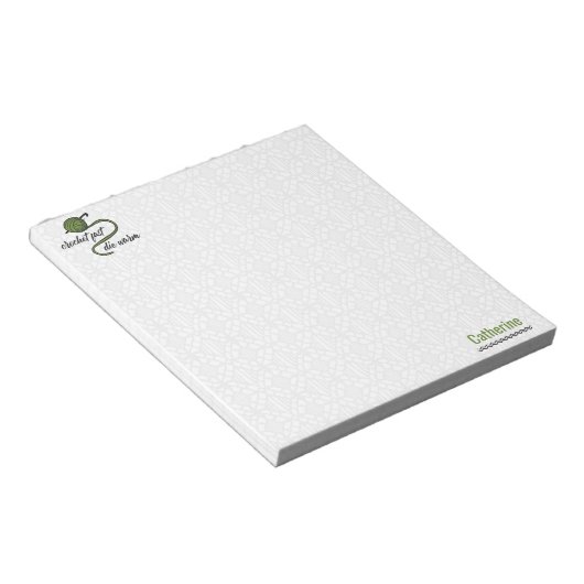 Bloc-note Crochet Vert Olive Fast, Die Chaud (Incliné)