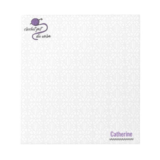 Bloc-note Crochet Violet Rapide, Mourir Chaud (Devant)