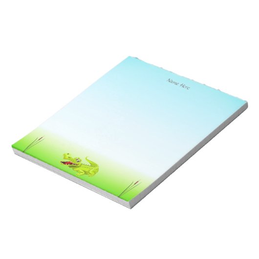 Bloc-note Crocodile mignon sur bleu clair (Tourné)