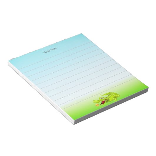 Bloc-note Crocodile mignon sur Bleu clair (Incliné)