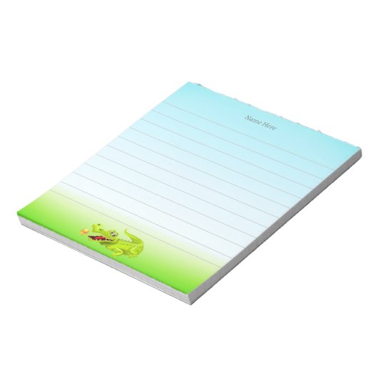 Bloc-note Crocodile mignon sur Bleu clair (Tourné)