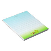 Bloc-note Crocodile mignon sur ligné bleu clair (Incliné)