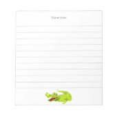 Bloc-note Crocodile mignon sur lin blanc (Devant)