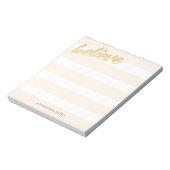 Bloc-note Croire Gold Faux Foil Peach Stripes Nom personnali (Tourné)