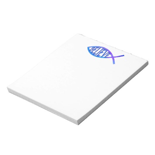 Bloc-note Croire poisson - bleu (Tourné)